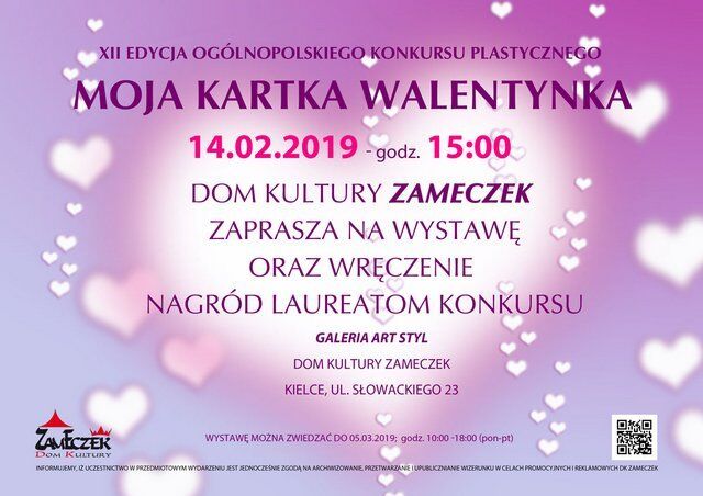 ​Trwają zgłoszenia do Ogólnopolskiego Konkursu Plastycznego pn. „Moja Karta Walentynkowa”