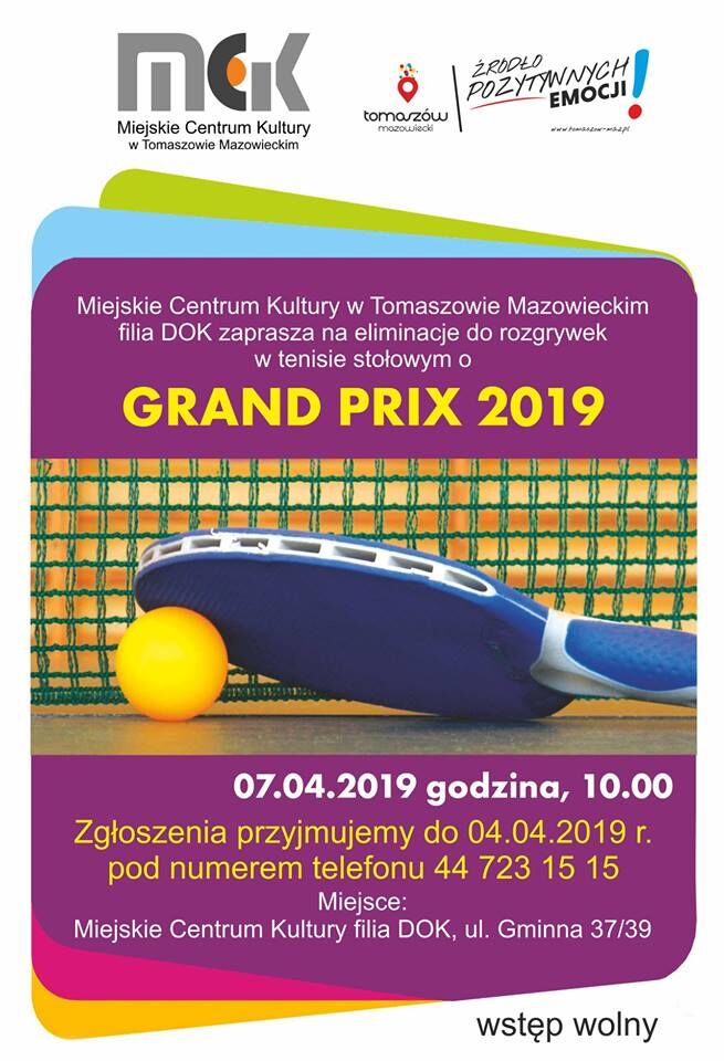 Przed nami eliminacje do rozgrywek w tenisie stołowym o Grand Prix 2019
