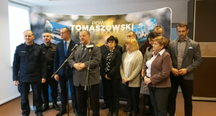 Konferencja prasowa dotycząca koronawirusa odbyła się w tomaszowskim starostwie