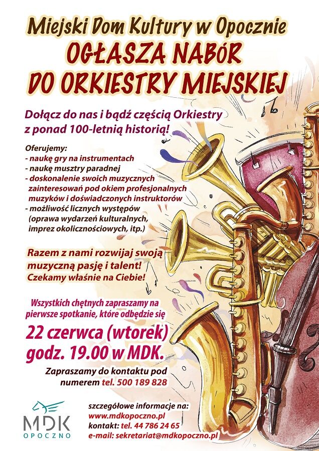 ​MDK w Opocznie prowadzi nabór do Orkiestry Miejskiej