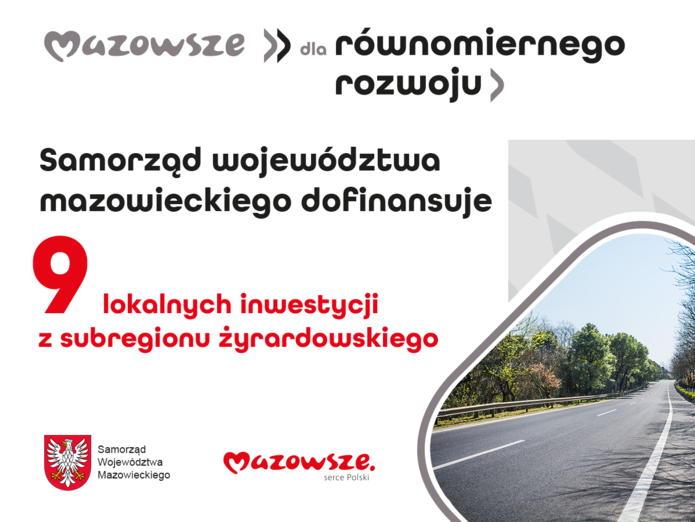 Kolejne lokalne inwestycje z subregionu żyrardowskiego ze wsparciem Mazowsza
